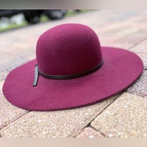 Chic Maroon Wide-Brim Felt Hat by San Diego Hat Company